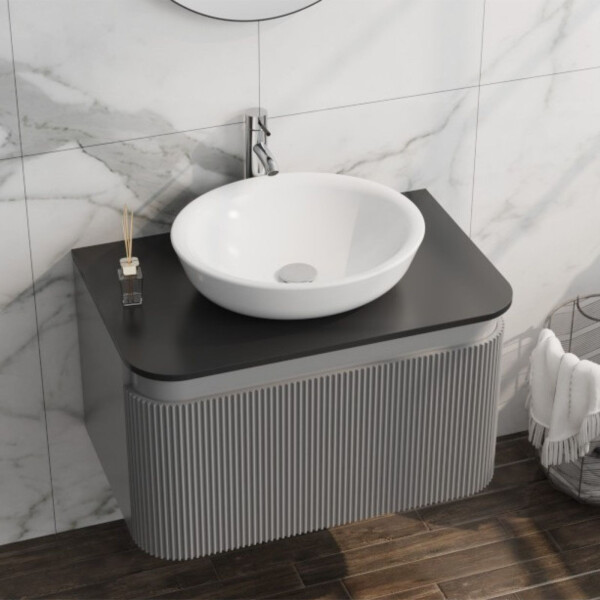 Lavabo à poser ovale en céramique Waschbecken24 - Blanc - Forme ovale
