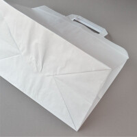 1000 Stück Papiertragetaschen (32+22×25 cm), weiß