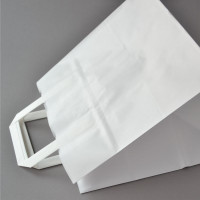 50-1000 Stück Papiertragetaschen (26+17×25 cm), weiß