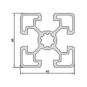 Aluminium Profil 45 × 45 mm Nut 10