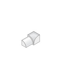1 Stück Innenecke für Viertelkreisprofil DURAL Durondell DRE 100-SF-YI ECO, Metalldruckguss, gebürstet, silber, H=8 mm