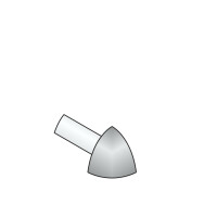1 Stück Außenecke für Viertelkreisprofil DURAL Durondell DRE 80-SF-Y ECO, Metalldruckguss, gebürstet, silber, H=8 mm