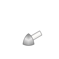 1 Stück Außenecke für Viertelkreisprofil DURAL Durondell DRE 80-SF-Y ECO, Metalldruckguss, gebürstet, silber, H=8 mm