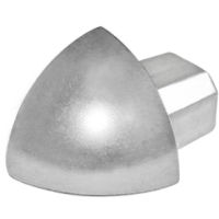 1 Stück Außenecke für Viertelkreisprofil DURAL Durondell DRE 80-SF-Y ECO, Metalldruckguss, gebürstet, silber, H=8 mm