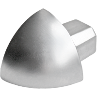 1 Stück Außenecke für Viertelkreisprofil DURAL Durondell DRE 80-Y ECO, Metalldruckguss, natur, silber, H=8 mm