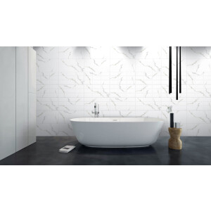 1 Paket (1,44 m²) Fliesen WALL CARRARA SHINY (30 × 60 cm), glänzend