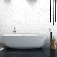 1 Paket (1,44 m²) Fliesen WALL CARRARA SHINY (30 × 60 cm), glänzend