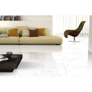 1 Paket (1,44 m²) Fliesen WHITE MARBLE (60 × 60 cm), poliert