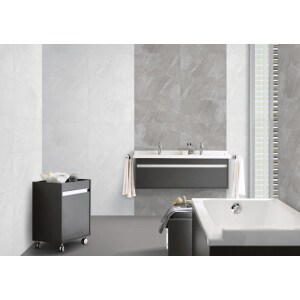 1 Paket (1,44 m²) Fliesen WALL VENEZIA DARK GREY SHINY (30 × 60 cm), glänzend