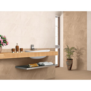 1 Paket (1,44 m²) Fliesen WALL VENEZIA DARK BEIGE SHINY (30 × 60 cm), glänzend