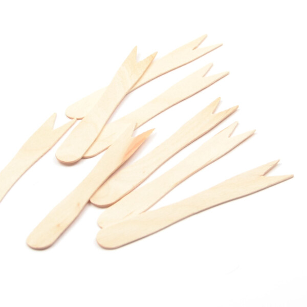 1000-10000 Stück Holz Pommes-Frites Gabel, 8,5 cm