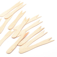 1000 Stück Holz Pommes-Frites Gabel, 8,5 cm
