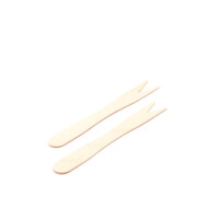1000 Stück Holz Pommes-Frites Gabel, 8,5 cm
