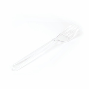 500 Stück Mehrweg-Plastikgabel, transparent, 17,5 cm