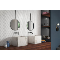 1 Stück (0,089 m²) Mosaik Fliesen WHITE MEDIUM HEXAGONES (27,7 × 32,2 cm), matt