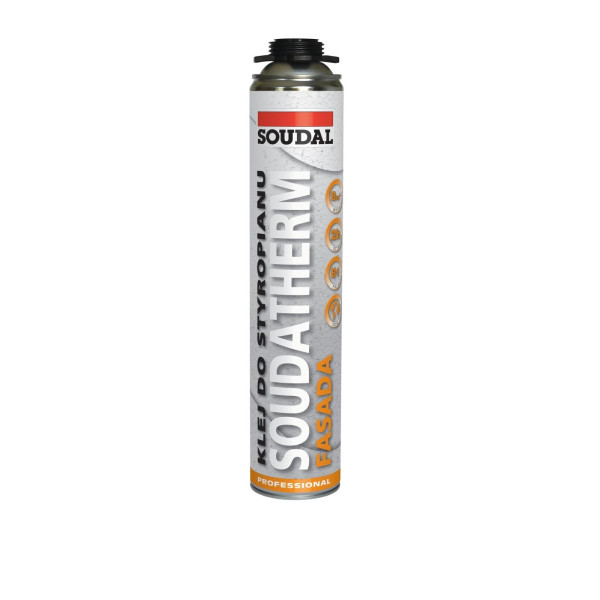 1 Dose Klebeschaum (für Pistolen) SOUDAL Soudatherm Fassade für Polystyrol Platten, 750 ml