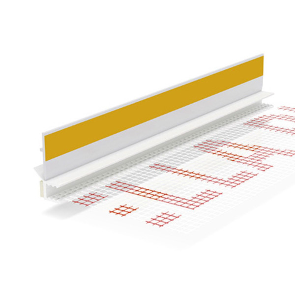 1 Stab PVC-Laibungsprofil mit Gewebe und mit Weichlippe BELLA PLAST BP13 MINI U, 250 cm