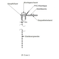 1 Stab PVC-Laibungsprofil mit Gewebe und mit Weichlippe BELLA PLAST BP13 MINI U, 250 cm