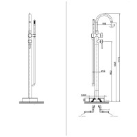 Freistehender Badewannenhahn ORION mit Handbrause, rund (H&o