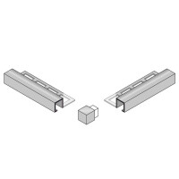 1 Stück Außen-/ Innenecke für Quadratprofil DURAL SQUARELINE DPSACM 911-Y, Aluminium, pulverbeschichtet, schwarz, matt, H=9 mm