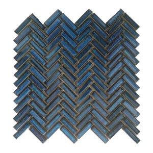 1 Stück (0,0698 m²) Mosaik Fliesen BLUE CHEVRON...