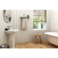 1 Stück (0,0867 m²) Mosaik Fliesen WHITE STICK (29,8 × 28 cm), glänzend