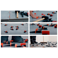 1 Box (100 Stück) Keile SOLID für Fliesen Nivelliersystem (92 × 21 × 20 mm), standart, Kunststoff, schwarz