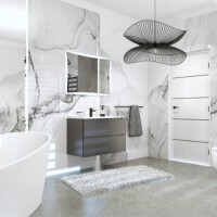 Badspiegel TETYDA mit LED-Beleuchtung, wandhängend (800×600 mm), Touch-Schalter, rechteckig