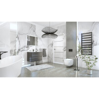 Badspiegel TETYDA mit LED-Beleuchtung, wandhängend (800×600 mm), Touch-Schalter, rechteckig