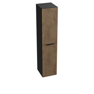 Bad Hochschrank OKLAHOMA WOOD BLACK 300 mit 2 Türen,...