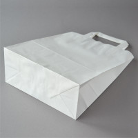 50 Stück Papiertragetaschen (22+10×28 cm), weiß