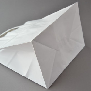 100 Stück Papiertragetaschen (26+17×25 cm), weiß