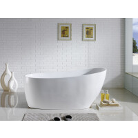 Freistehende Badewanne COMODO 1700, oval (1700×800×720 mm), 270 Liter, glänzend, weiß