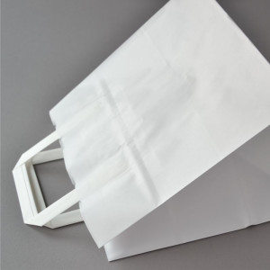 500 Stück Papiertragetaschen (26+17×25 cm), weiß