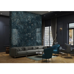 1 Paket (1,44 m²) Fliesen DEEP BLUE STONE (60 × 120 cm), hochglanz