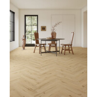 1 Paket (1,5625 m²) Fischgrät Klick-Vinyl SPC Eiche Drammen (125×625×4,5 mm) +1,0 mm IXPE-Trittschalldämmung, NS=0,55 mm