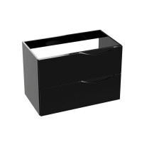 Waschbeckenunterschrank KOLORADO BLACK 800 mit 2 Schubladen, wandhängend (805×460×542 mm), glänzend, schwarz