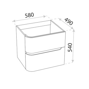 2in1, Waschtischunterschrank ATLANTA BLACK 600 inkl. Einbauwaschtisch ATLANTA BLACK 600, wandhängend, schwarz