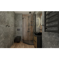 Aufsatzwaschbecken COSTA BLACK, rechteckig (460×325×135 mm), ohne Hahnloch und Überlauf, matt, schwarz