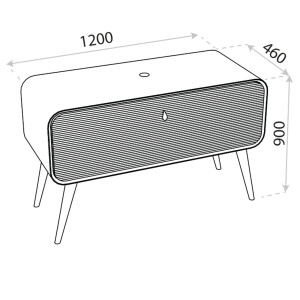 Waschbeckenunterschrank AUGUSTA 120 mit 1 Schublade, wandstehend (1200×460×900 mm), schwarz/braun