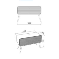 Waschbeckenunterschrank AUGUSTA 120 mit 1 Schublade, wandstehend (1200×460×900 mm), schwarz/braun