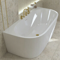 Vorwand-Badewanne CALDERA 2.0, ovale Innenform (1700×820×600 mm), 250 Liter, glänzend, weiß