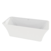 Freistehende Badewanne RILASSA, rechteckig (1700×750×580 mm) 275 Liter, glänzend, weiß