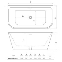 Vorwand-Badewanne ELIAS 1700, trapezförmig (1700×800×590 mm), 300 Liter, glänzend, weiß