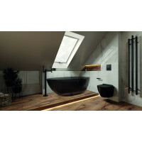 Freistehende Badewanne QUEEN, oval (1700×850×590 mm), 262 Liter, glänzend, schwarz