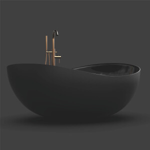 Freistehende Badewanne REUS BLACK, oval...