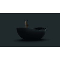 Freistehende Badewanne REUS BLACK, oval (1800×890×730 mm), 214 Liter, matt/glänzend, schwarz