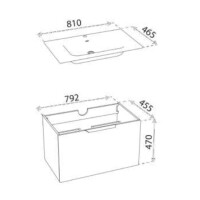 2in1, Waschtischunterschrank OHIO 800 inkl. Einbauwaschtisch OHIO 800, wandhängend, weiß