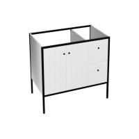 2in1, Waschtischunterschrank MIME 900 inkl. Einbauwaschtisch MIME 900, wandstehend, weiß/schwarz