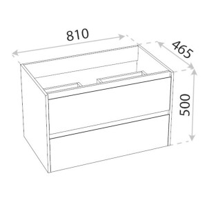 Waschtischunterschrank TULSA WOOD 800 mit 2 Schubladen, wandhängend (800×460×500 mm), Holz-Optik, braun